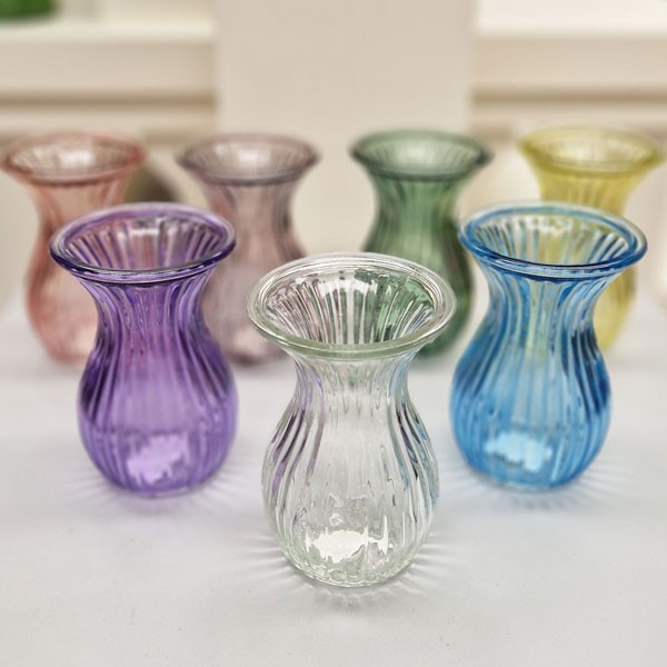 Pink Harper Glass Fluted & Flared Vase - Elegant Home Decor Accent