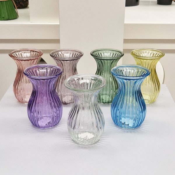 Pink Harper Glass Fluted & Flared Vase - Elegant Home Decor Accent