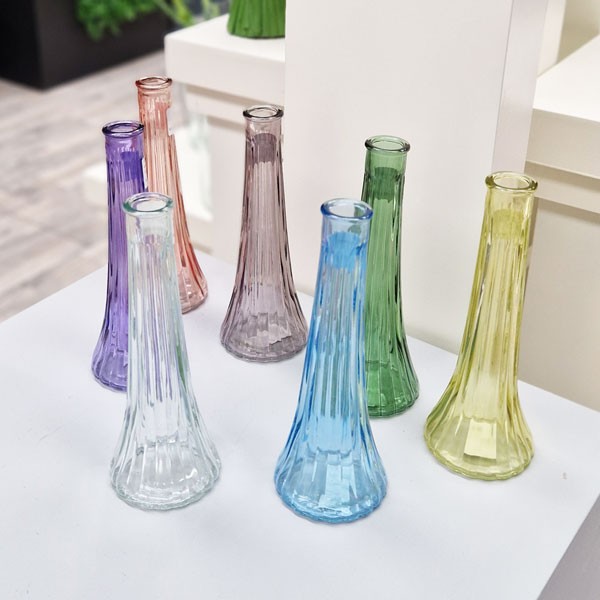 Blue Ashley Bud Vase 21cm - Elegant Home Decor Floral Decoration Garden Ornament