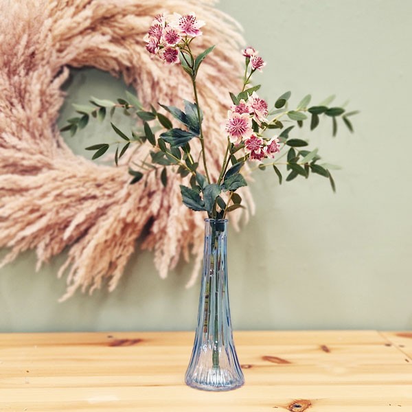 Blue Ashley Bud Vase 21cm - Elegant Home Decor Floral Decoration Garden Ornament
