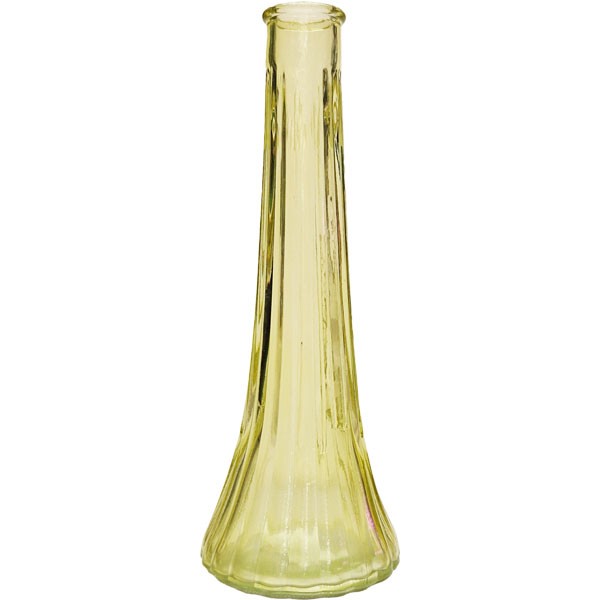 Yellow Ashley Bud Glass Vase - 21cm Home Decor Accent with Elegant Design
