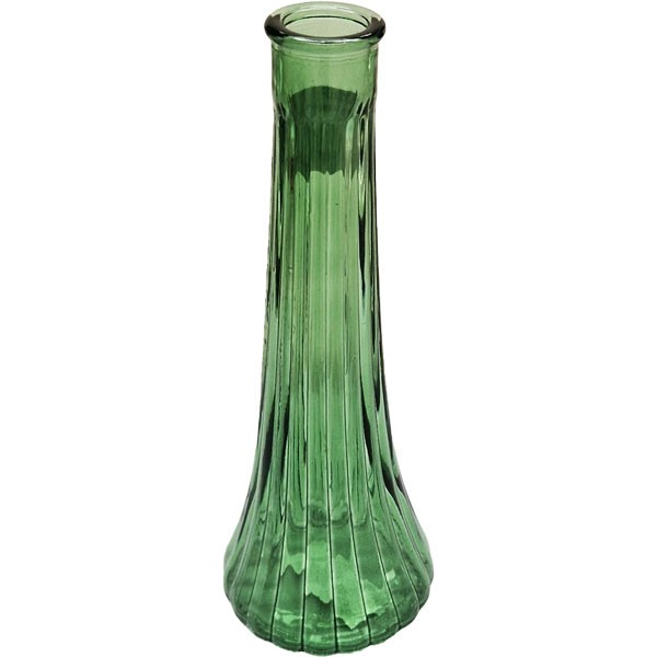 Green Ashley Bud Vase - 21cm Home Decor Flower Vase for Houseplants and Greenery