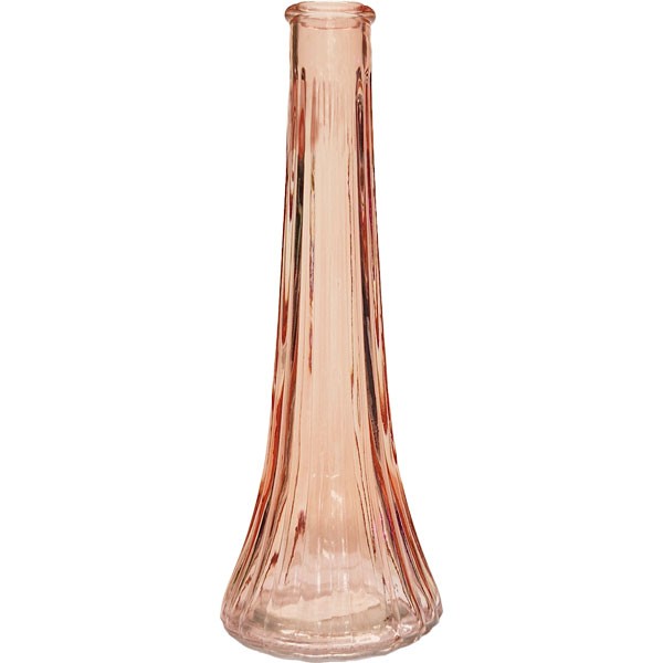 Pink Ashley Bud Glass Vase - Elegant 21cm Home Decor Flower Arrangement Container