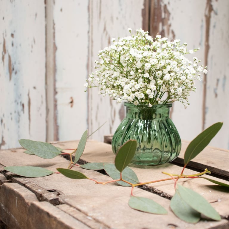 Veneto Green Bubble Glass Jar Vase - Elegant Home Decor & Table Decoration