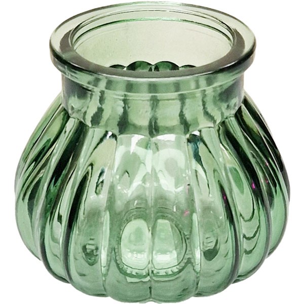 Veneto Green Bubble Glass Jar Vase - Elegant Home Decor & Table Decoration