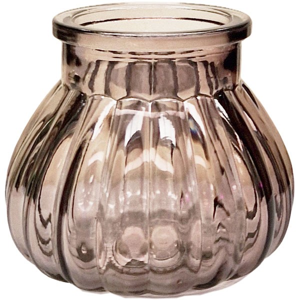 Grey Veneto Style Bubble Glass Jar Vase - 7.5cm Height, Elegant Home Decor Accent