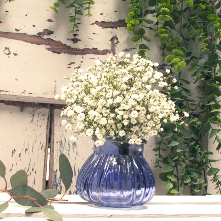 Lilac Veneto Bubble Glass Jar Vase - Elegant Home Decor Item for Garden Ornament and Flower Arrangement