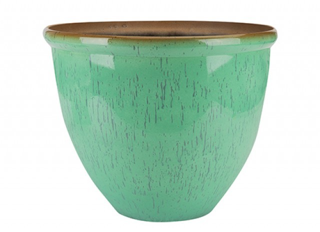 Turquoise Ceramic Look Planter 40cm - Home Decor Large Outdoor Planters