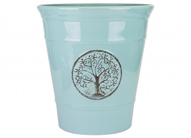 Powder Blue Deluxe Plastic Planter - 40cm Large Outdoor Home Garden Container