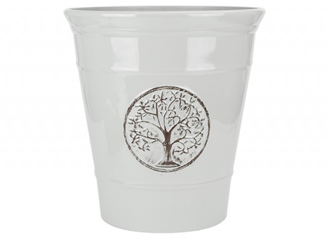 Grey Deluxe Plastic Planter - 40cm Large Outdoor Plant Pot for Home Garden
