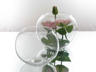 9 Inch Glass Fish Bowl Vase - Small Home Decor Aquarium Container