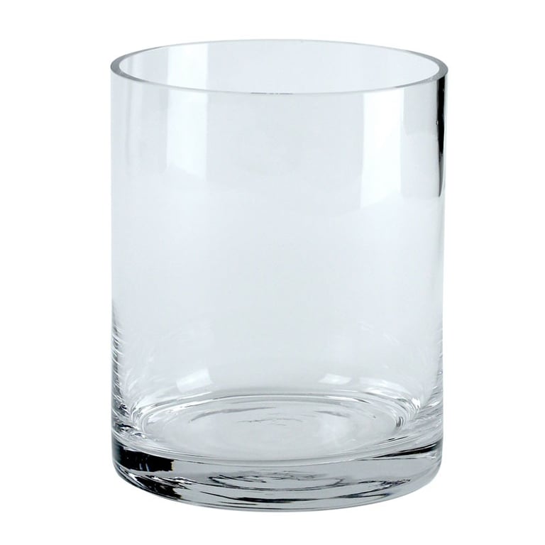 Modern Glass Cylinder Vase - 16cm x 13cm Home Decor for Flowers and Centerpieces
