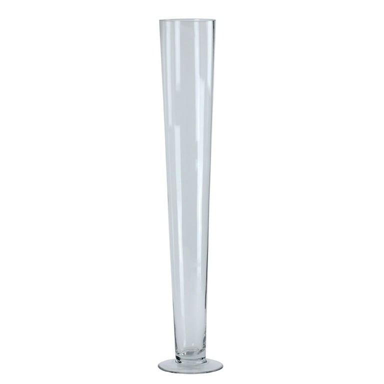 68cm Modern Glass Conic Vase - Elegant Home Decor Accent