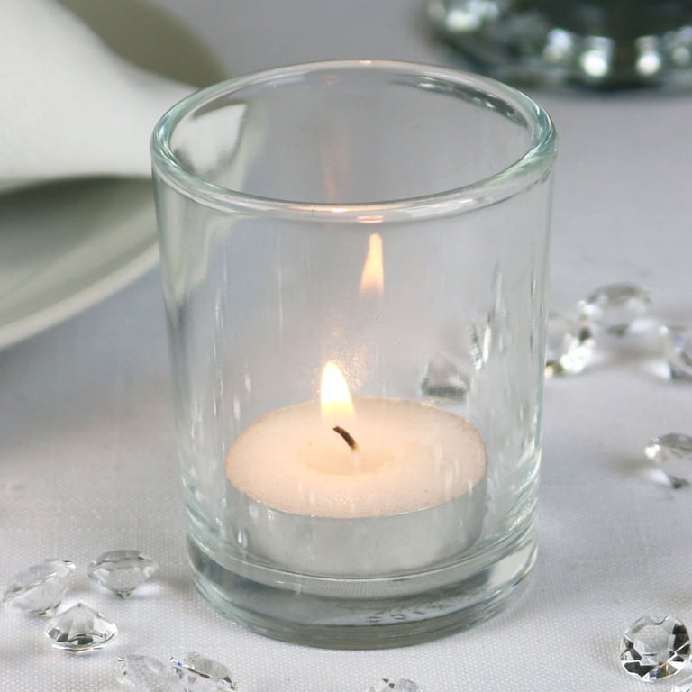 Clear Cylinder Votive Glass Candle Holder for Home Decor