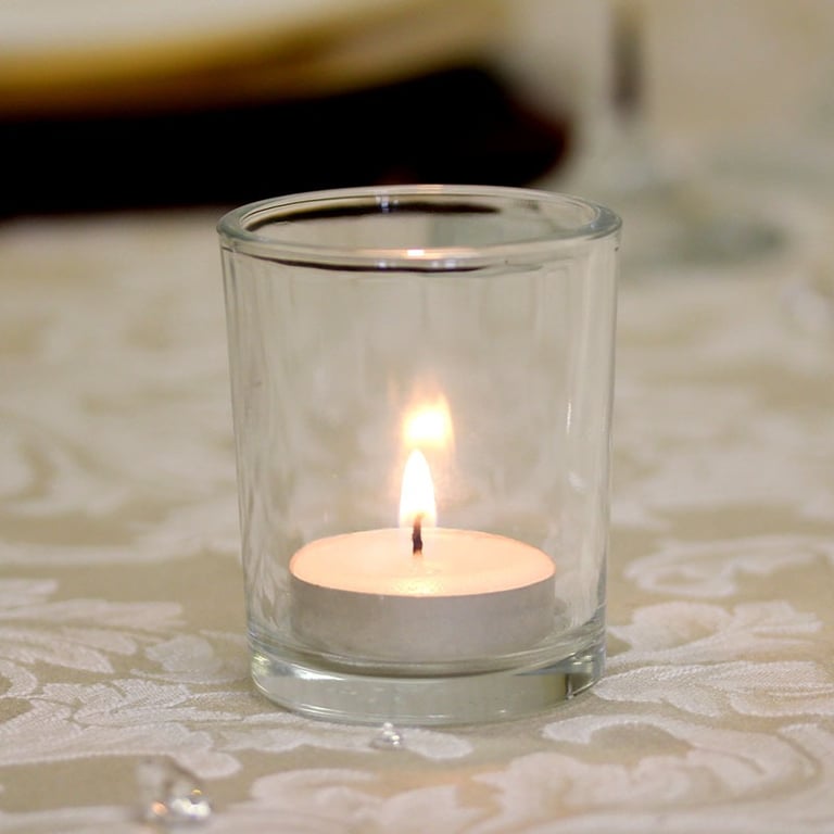 Clear Cylinder Votive Glass Candle Holder for Home Decor