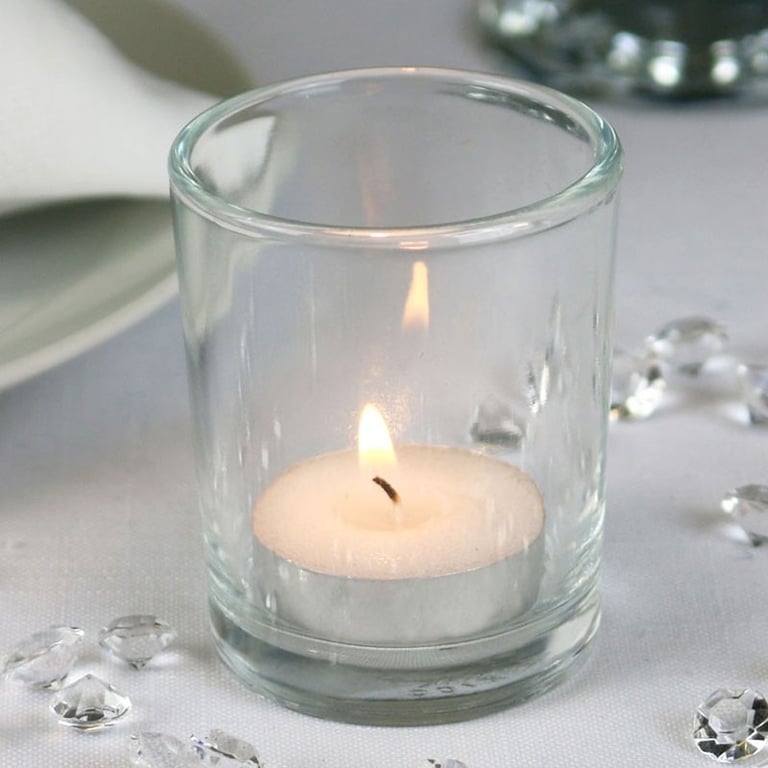 Clear Cylinder Votive Glass Candle Holder for Home Decor
