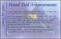 Hand Tie Arrangements - Card Cards (x50) for Event Decorations and Home Accents