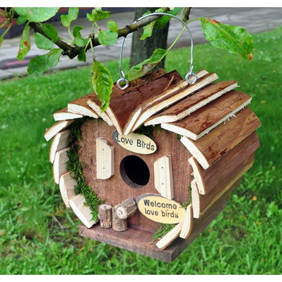 Kingfisher Wooden Bird Hotel - Attract Birds to Your Garden with this Durable Feeding Station and Perch Holder