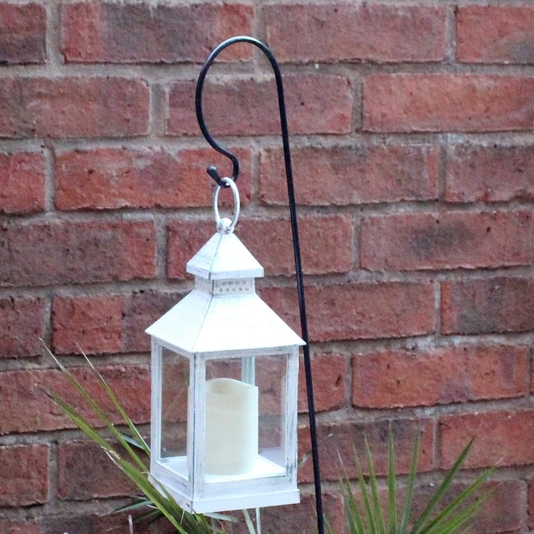 2m Metal Wire Lantern Hook - Wall-Mounted Home Decor Hook for Outdoor Lanterns and Lights