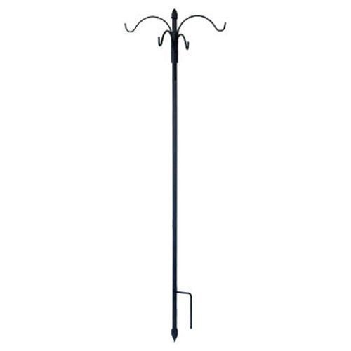 4-Way Iron Shepherd s Hook with Finial - Garden Decor Outdoor Lighting Fixture