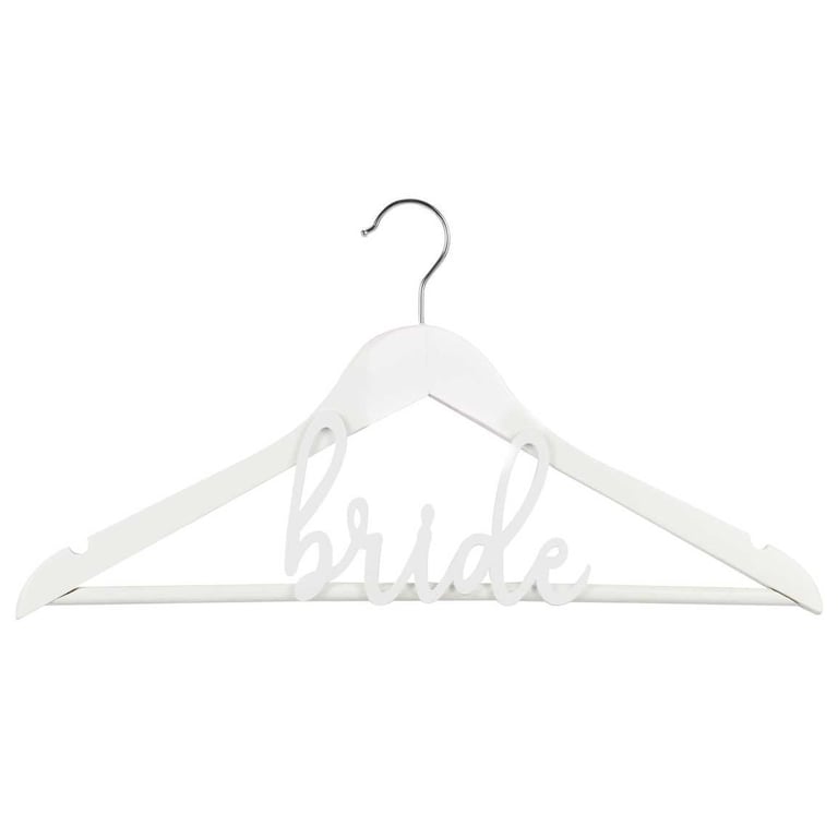 White Wooden Bride Hanger - Elegant Wedding Decor and Home Decoration with Wooden Wall Mount