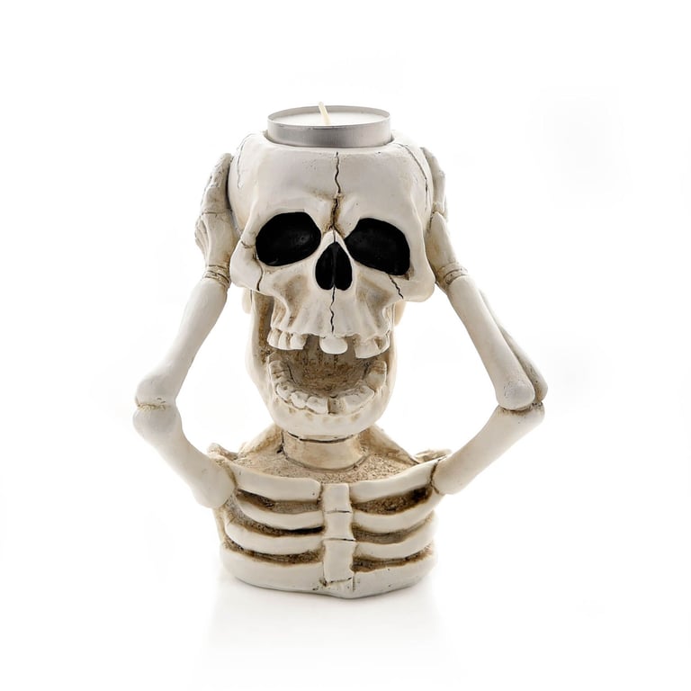 White Skeleton Tealight Holder - Elegant Garden Lighting Candle Holder Decoration
