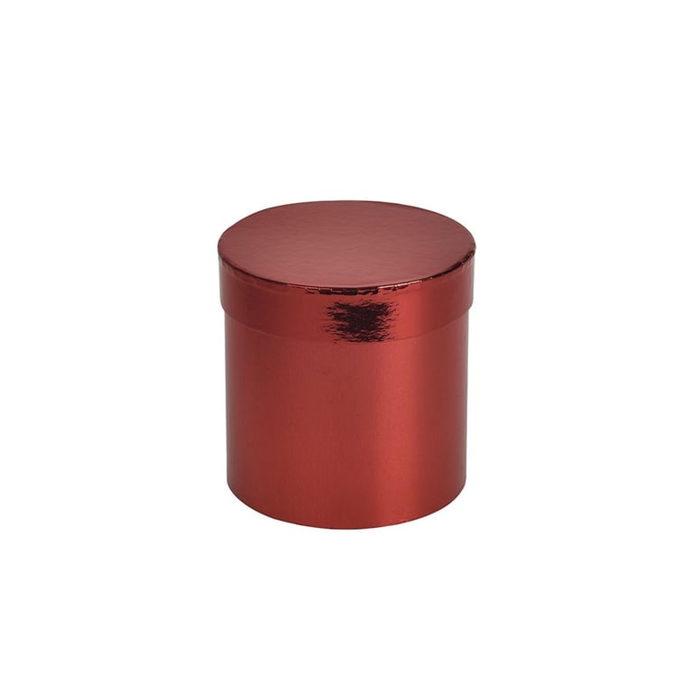 Metallic Red Small Hat Box - Storage and Display Case for Winter Hats