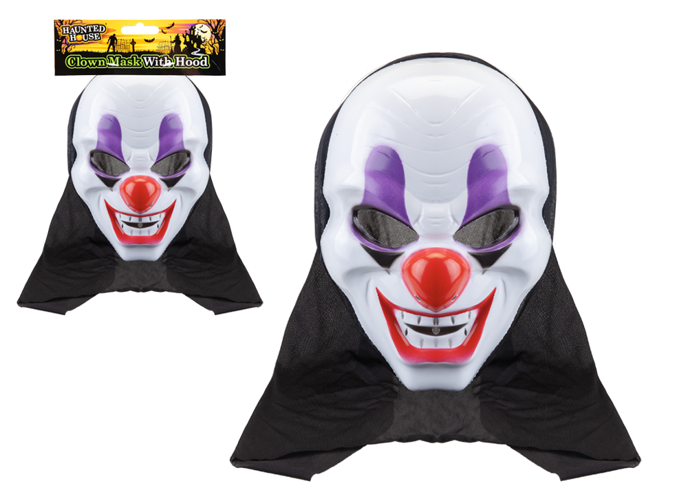 Clown Mask with Hood - Kid-Friendly Face Covering and Costume Accessory