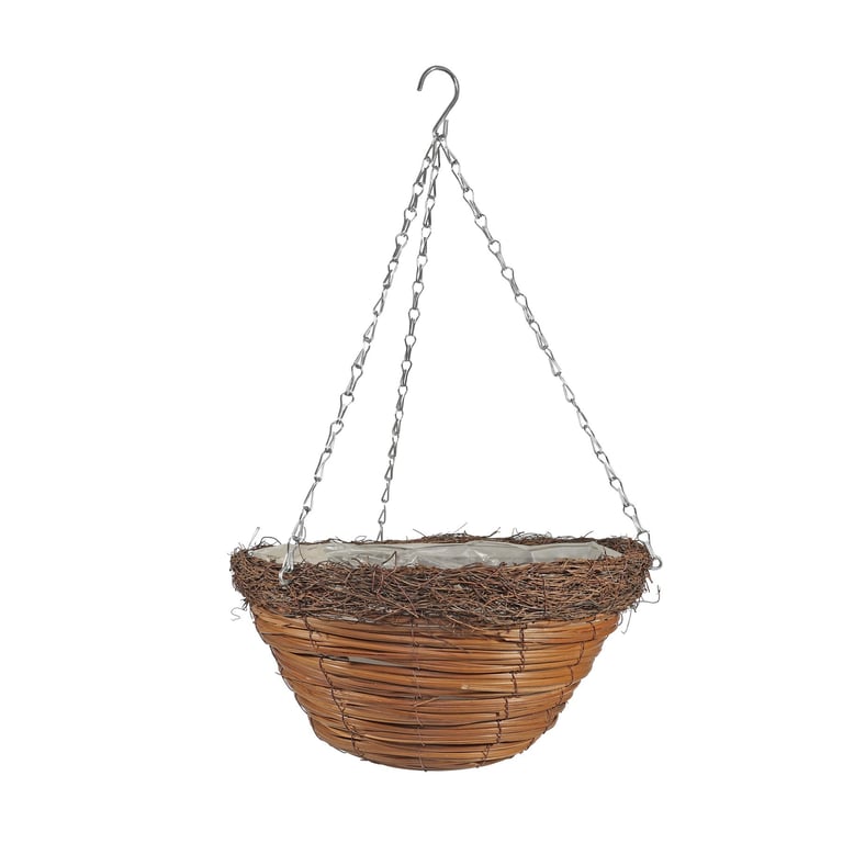 Round Buckden 14-Inch Outdoor Hanging Planter Basket for Home Decor and Garden Decoration
