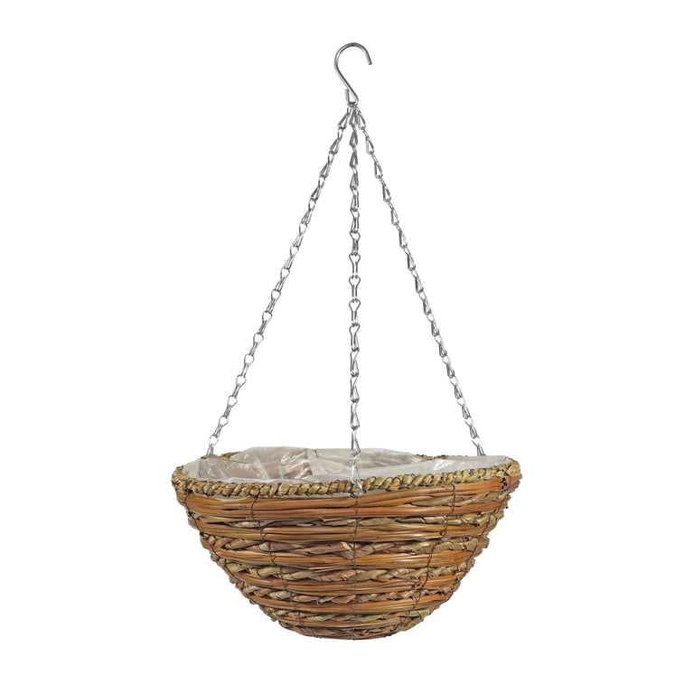Round Kettlewell Hanging Basket - 14 Home Garden Decor Plant Holder with Indoor/Outdoor Use