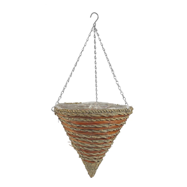 Round Cone Kettlewell Hanging Basket, 14 Inch Home Decor Garden Plant Holder