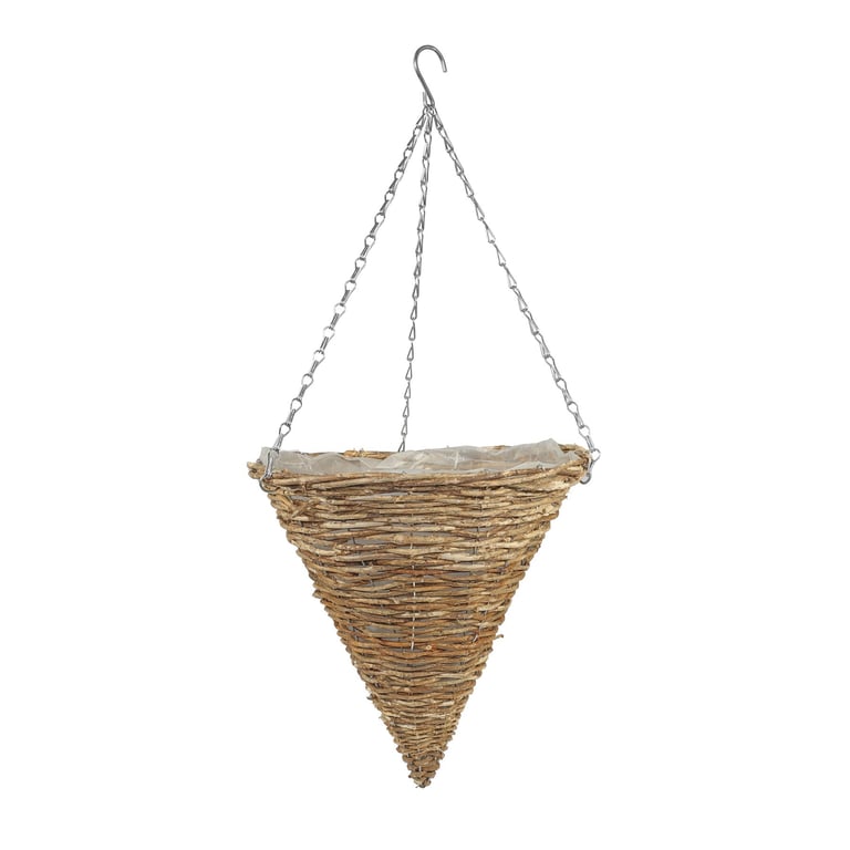 Round Cone Malham 14-Inch Hanging Basket for Home & Garden Outdoor Decor