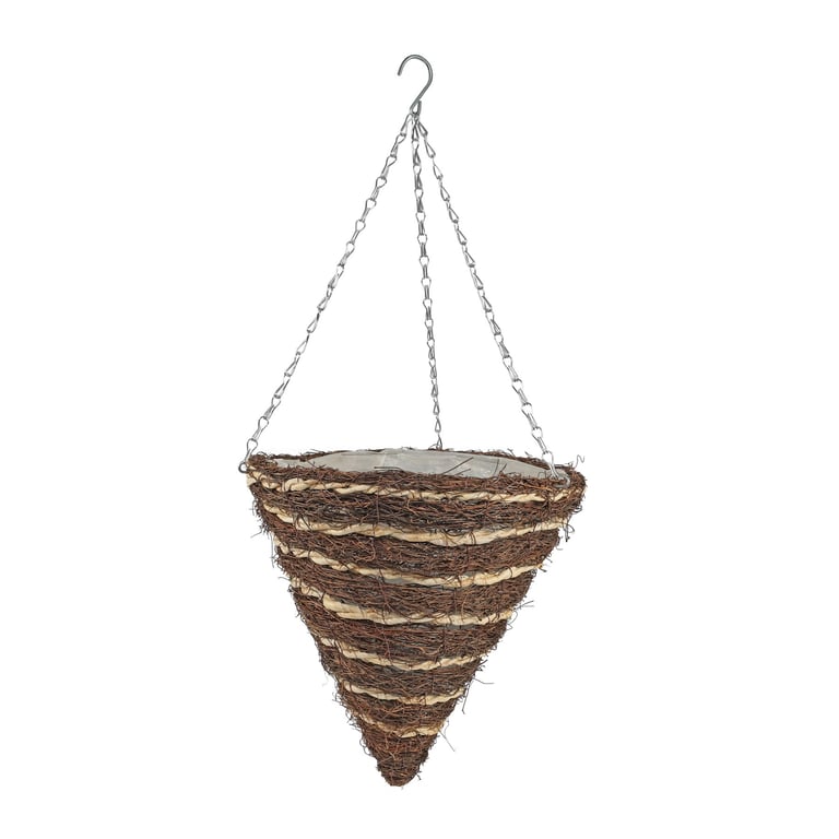 Round Cone Reeth Hanging Basket - 14 inch Home Decor Garden Ornament