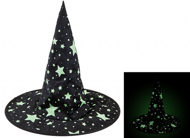 Glow In The Dark Witches Hat - Adult Glow Hat for Halloween Costume and Party Supplies