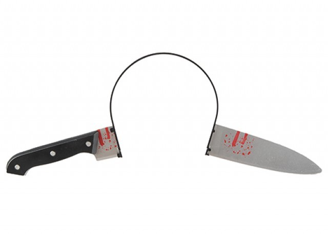 Halloween Knife Headband - Official Costume Accessory for Adult Halloween Parties and Events