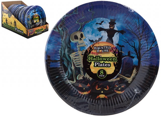Halloween 9 Inch Paper Plates - Set of 8 Disposable Party Supplies