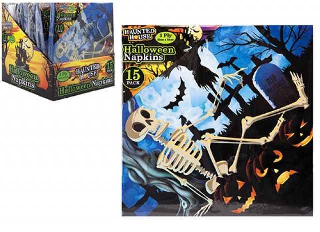 Halloween Party 3ply Napkins - Set of 15, Home Decor and Tableware Supplies
