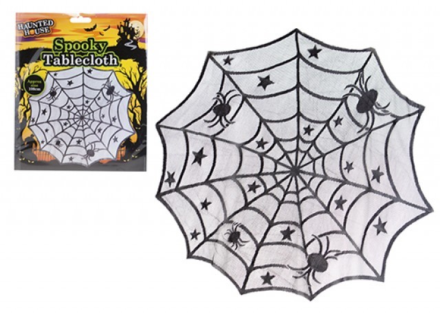 100cm Spiders Web Circle Tablecloth - Elegant Home Decor for Dining Tables