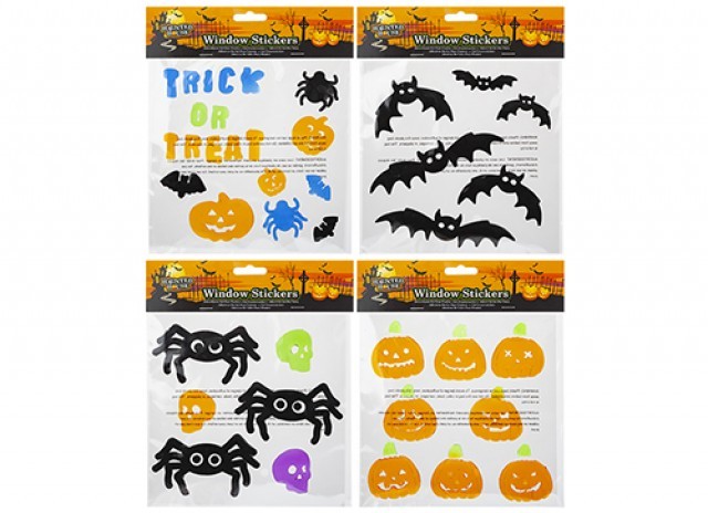 Halloween Assorted Gel Window Stickers - Easy Peel Home Decorations