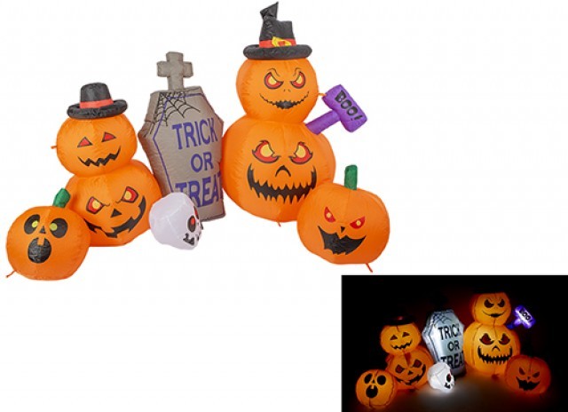 8ft Inflatable Pumpkin Graveyard Halloween Home Decor and Party Supplies