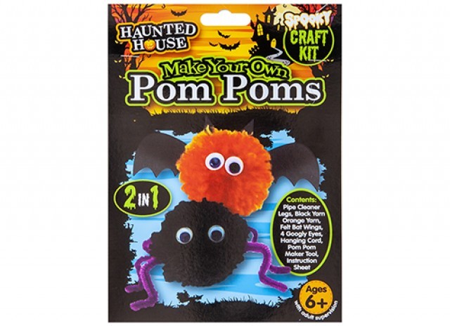 Make Your Own Spooky Pom Pom Kit - DIY Home Decor for Fall Season Crafting Supplies