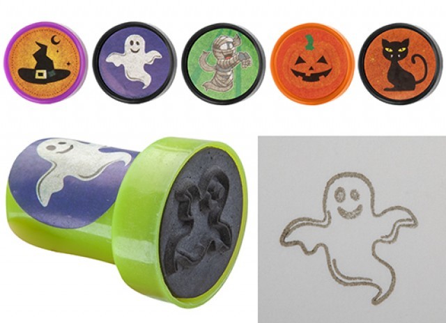 Mini Halloween Stampers - Set of 8 Fun Crafting Supplies for Kids and Party Decorations