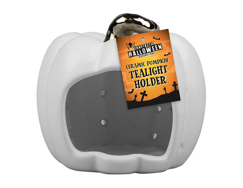Ceramic Pumpkin Tealight Holder - Assorted 10cm Home Decor Accents for Fall Season