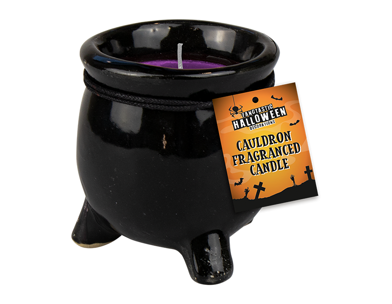 Halloween Cauldron Fragranced Candle - Seasonal Home Decor for a Spooky Ambiance