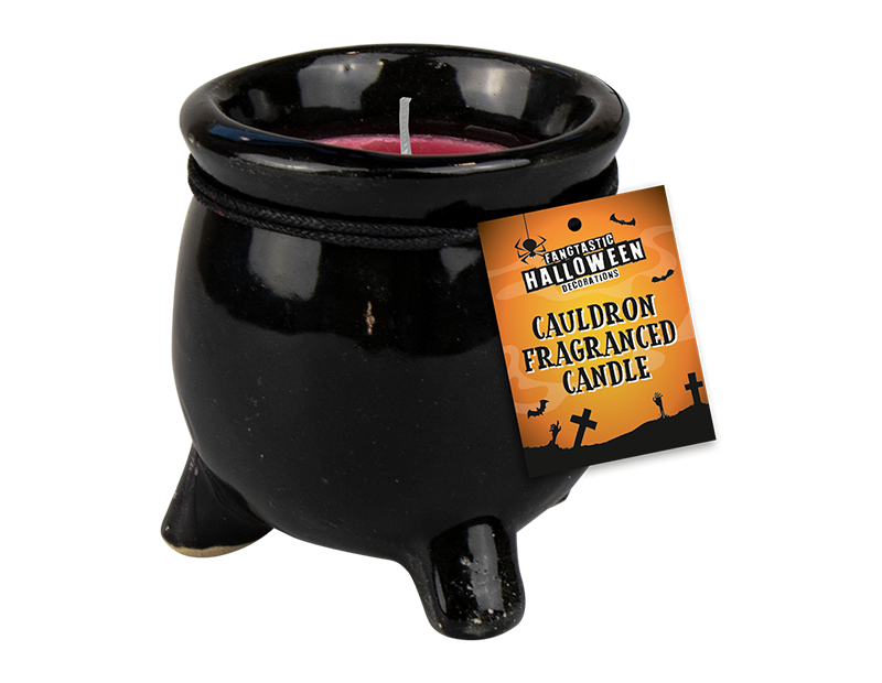 Halloween Cauldron Fragranced Candle - Seasonal Home Decor for a Spooky Ambiance