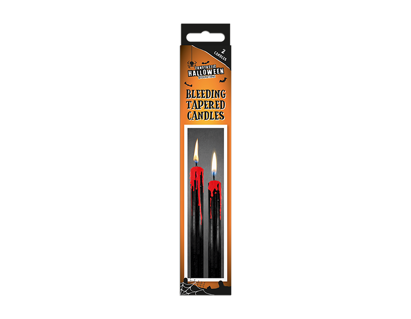 Halloween Bleeding Tapered Candles 2-Pack - Spooky Home Decor Candle Set