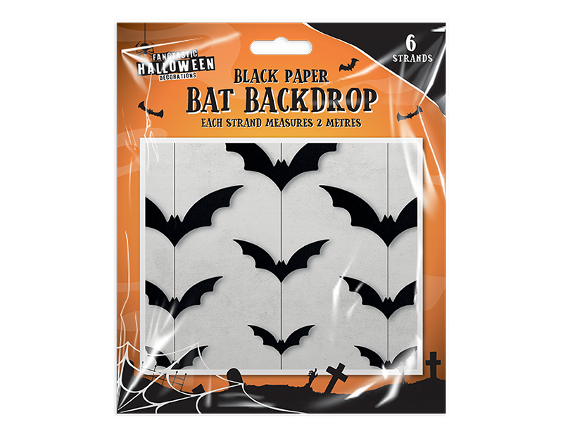 Black Paper Bat Backdrop (2m) - High-Quality Photography Background for Events and Photoshoots