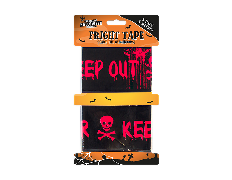 Halloween Fright Tape - Assorted Spooky Decorations for Home and Outdoor