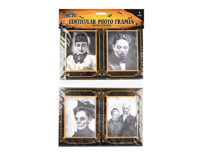 Lenticular Horror Photo Frames - 4 Pack Optical Illusion Home Decor Set