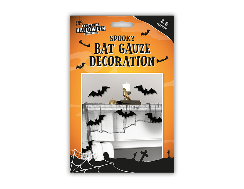 Spooky Bat Gauze Wall Hanging Decoration for Home and Halloween Festive Season